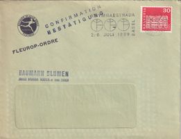 Illustrierter Firmenbrief Baumann Blumen Zürich 1969