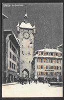Baden Der Stadtturm im Winter Neujahrskarte Verlag Th. Zingg