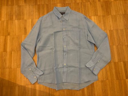 Vilebrequin 100% Leinen Hemd Herren Hellblau, Grösse XL