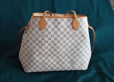 Sac cabas Louis Vuitton Neverfull GM en toile Damier Azur