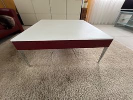 Moderner Couchtisch, weiss/weinrot, Top Zustand!
