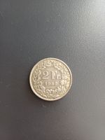 2   Franken  als Silber vom 1959 Schweiz Helvetia Münze 