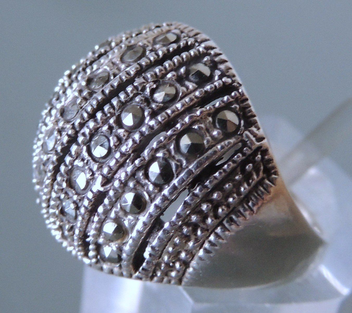Anelli: Handgefertigter Silber 925 Fingerring mit Markasit Gr. 52 – Usato da Waldenburg venduto da schaller707 3