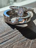 2 Silber Ringe mit Zirkonia