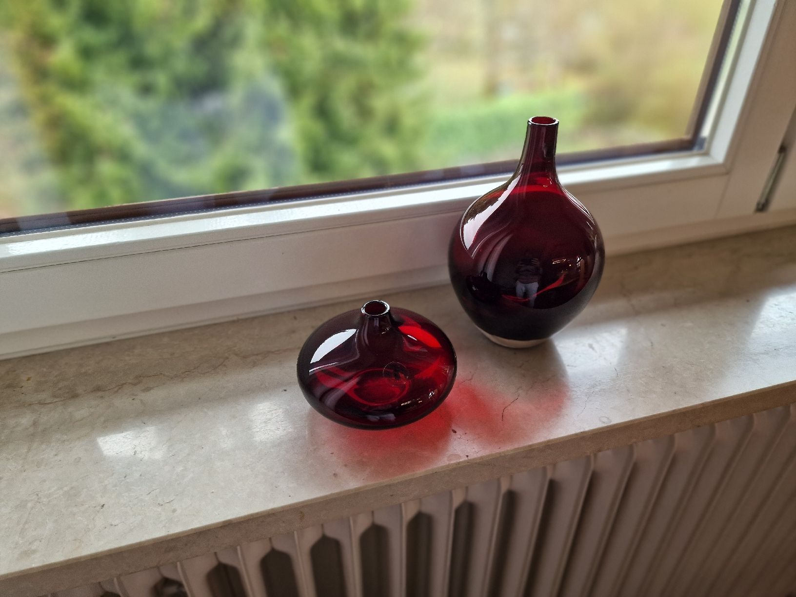 Vasen & Gefässe: 2 rubinrote Glasvasen Handmade – Gebraucht aus Eglisau von mmkristall 3
