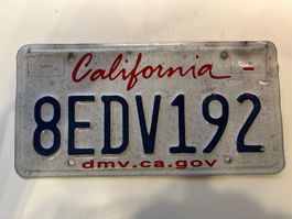 ORIGINAL USA Nummernschild, California 8EDV192