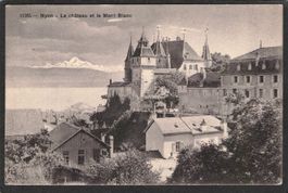 ,Nyon,Le château et le Mont Blanc,1918