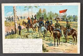 ANSICHTSKARTE SCHWEIZER ARMEE DIVISIONS STAB IM FELDE 1905