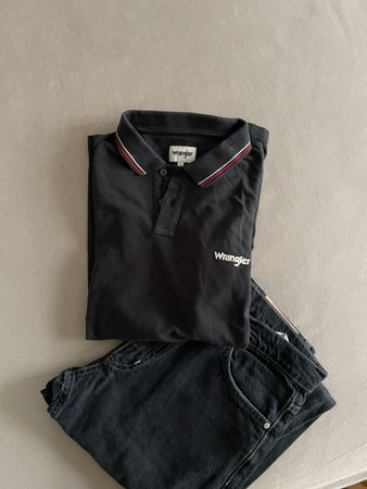 Polo Wrangler noir, taille L, parfait pour l'été!☀️