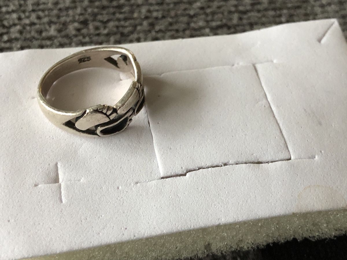Anelli: Sterling silver Ring 925 Füße Muster 45Gr – Usato da Läufelfingen venduto da Original100 6