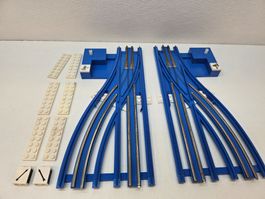 Lego Schiene blau Vintage 12V Set 755 Weichen komplett