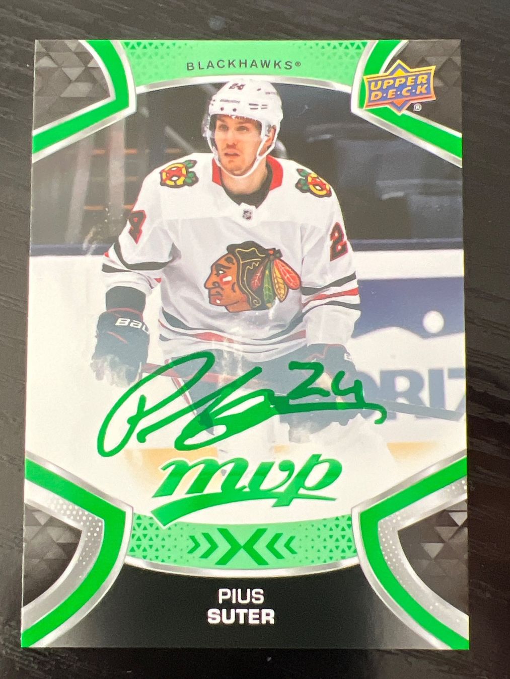NHL Sammelbilder & Trading cards: NHL Pius Suter Green Script Auto Blackhawks Canucks Wings – Gebraucht aus Heimberg von Buck89