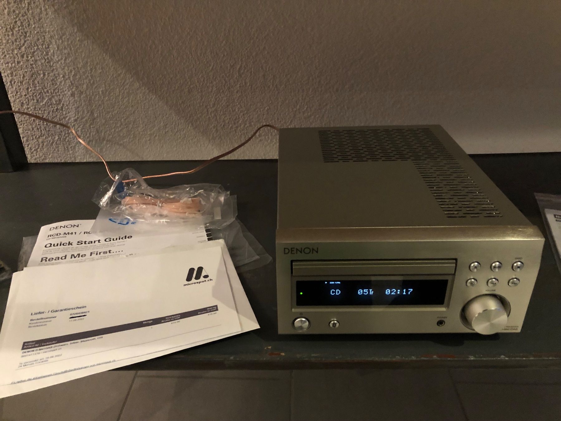 Denon Multimediaplayer & Streamer: Denon Mini Hifi CD/Bluetooth/DAB  D-41 DAB+ Silver – Neu (gemäss Beschreibung) aus Bigenthal von  1