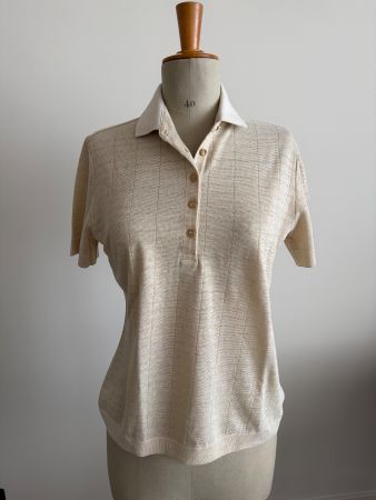 Bogner Kurzarm-Poloshirt mit Glanzfäden, Grösse 36
