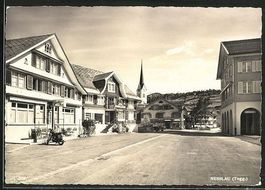 Nesslau, POST, KRONE, Coiffeur, Motorrad, gelaufen 1956