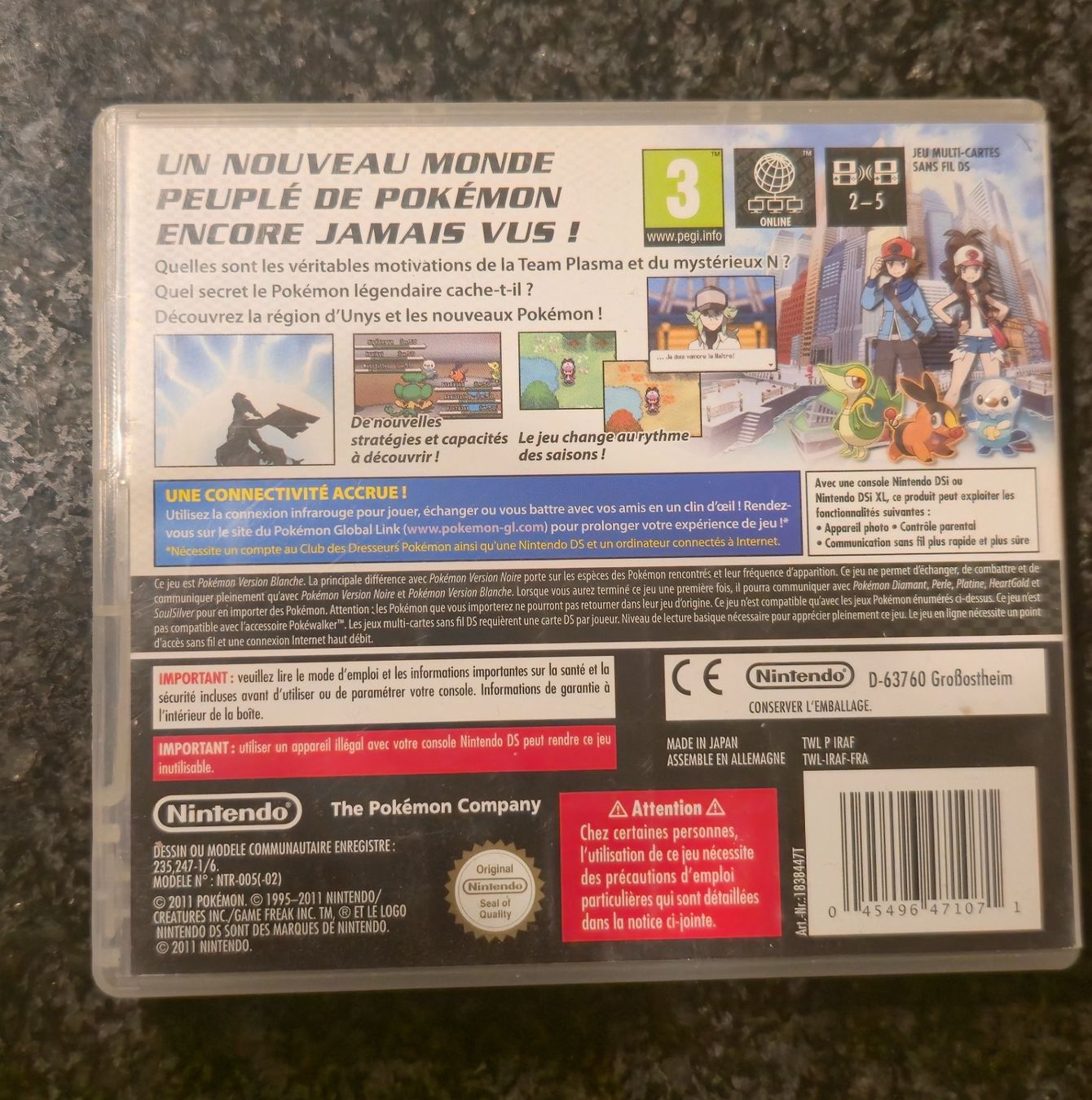 Pokémon Jeux: Pokemon version Blanche - Française - Nintendo DS – D'occasion à Châtelaine par KR4 2