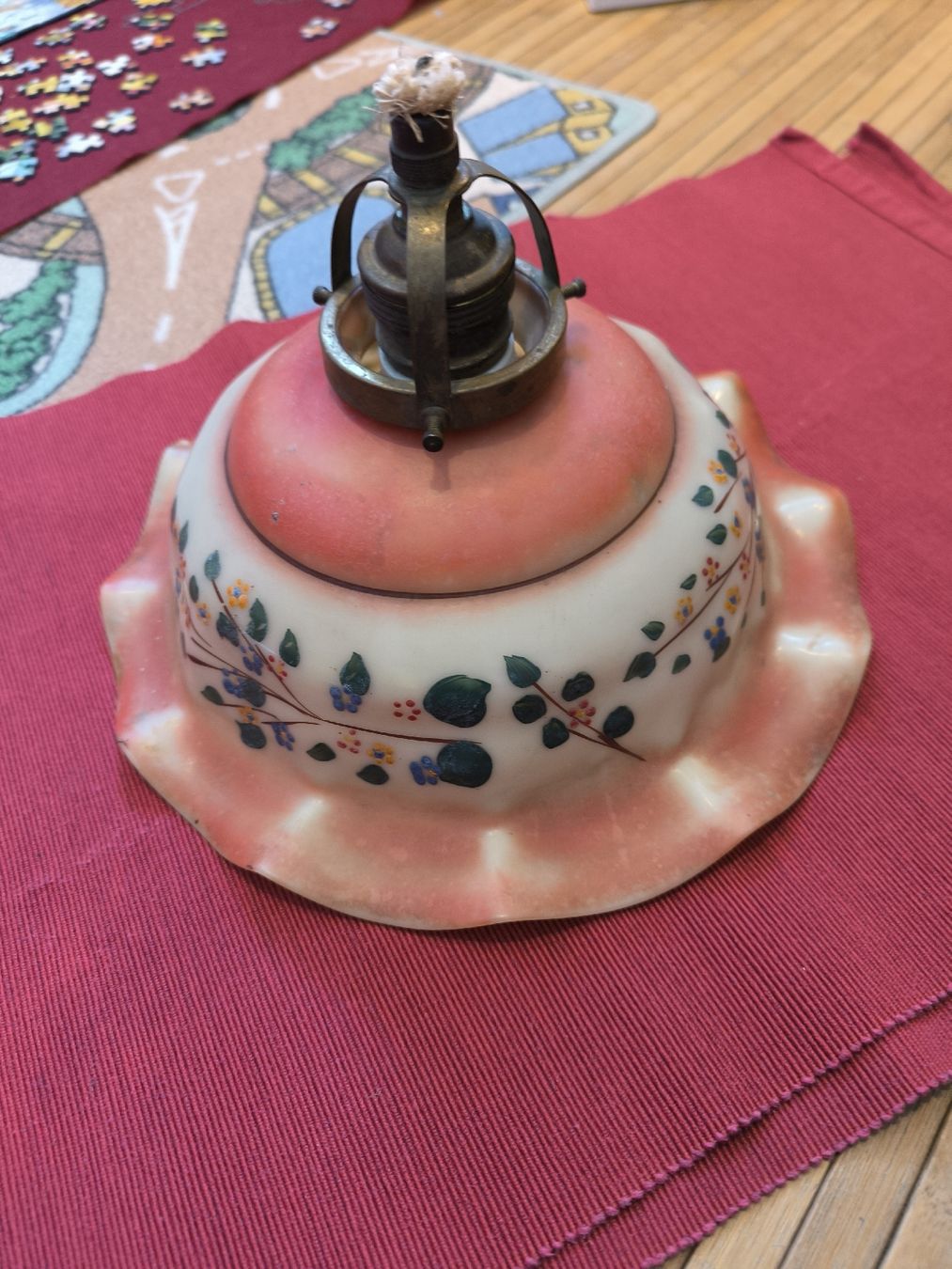 Lampadari & plafoniere: Antike Deckenlampe mit Blumen motiv – Usato da Zürich venduto da protea59