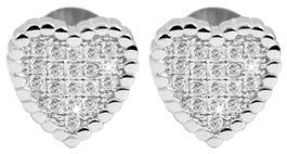 Herz "Helga" 925/- Echt Silber Ohrstecker mit Zirkoniabesatz