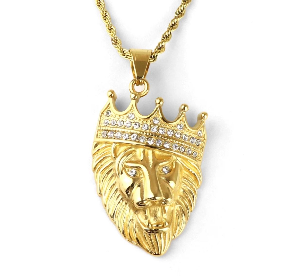 Catenine: King Crown Lion Head Pendant Gold Plated – Nuovo e nell'imballaggio originale da Aarburg venduto da StavFashion 1