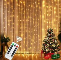 + LED Lichtervorhang3x1mLichternetz.Fenster warmweiss