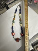 Kette mit echten Steinen u.a. Lapislazuli Koralle Achat