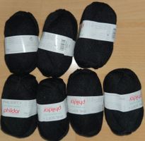7 Knäuel Wolle schwarz Phil Soft