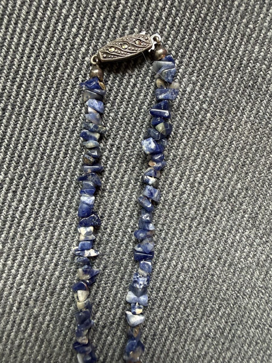 Catenine: Lapislazuli Halskette, Edelstein Splitter Kette – Usato da Leissigen venduto da tahari