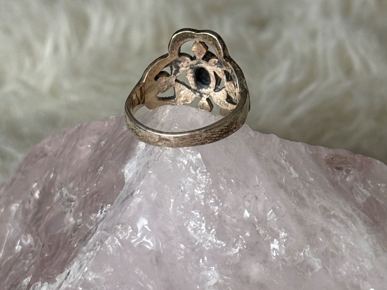 Anelli: Vintage Silberring 925 mit schwarzem Stein – Usato da Istighofen venduto da Ringparadies 2
