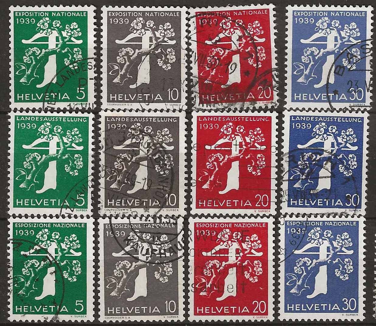Tutti i francobolli: CH228 - Expo 39 obl. – Usato da Trélex venduto da Phil_Albert