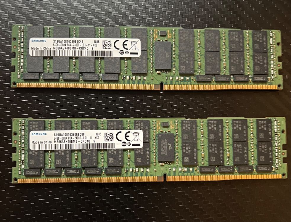 Samsung Server RAM 128GB DDR4‑2400 ECC LRDIMM (2×64) (Neu (gemäss ...