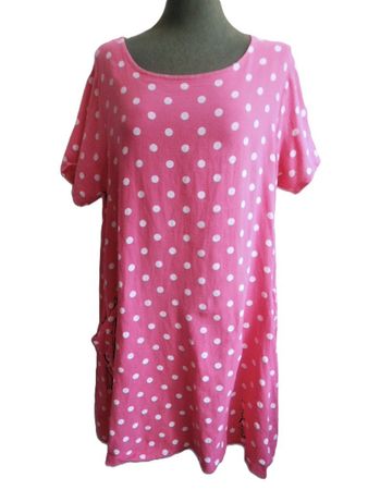 Gr. 46 48 s. Masse Sommerkleid pink weiss Baumwolle