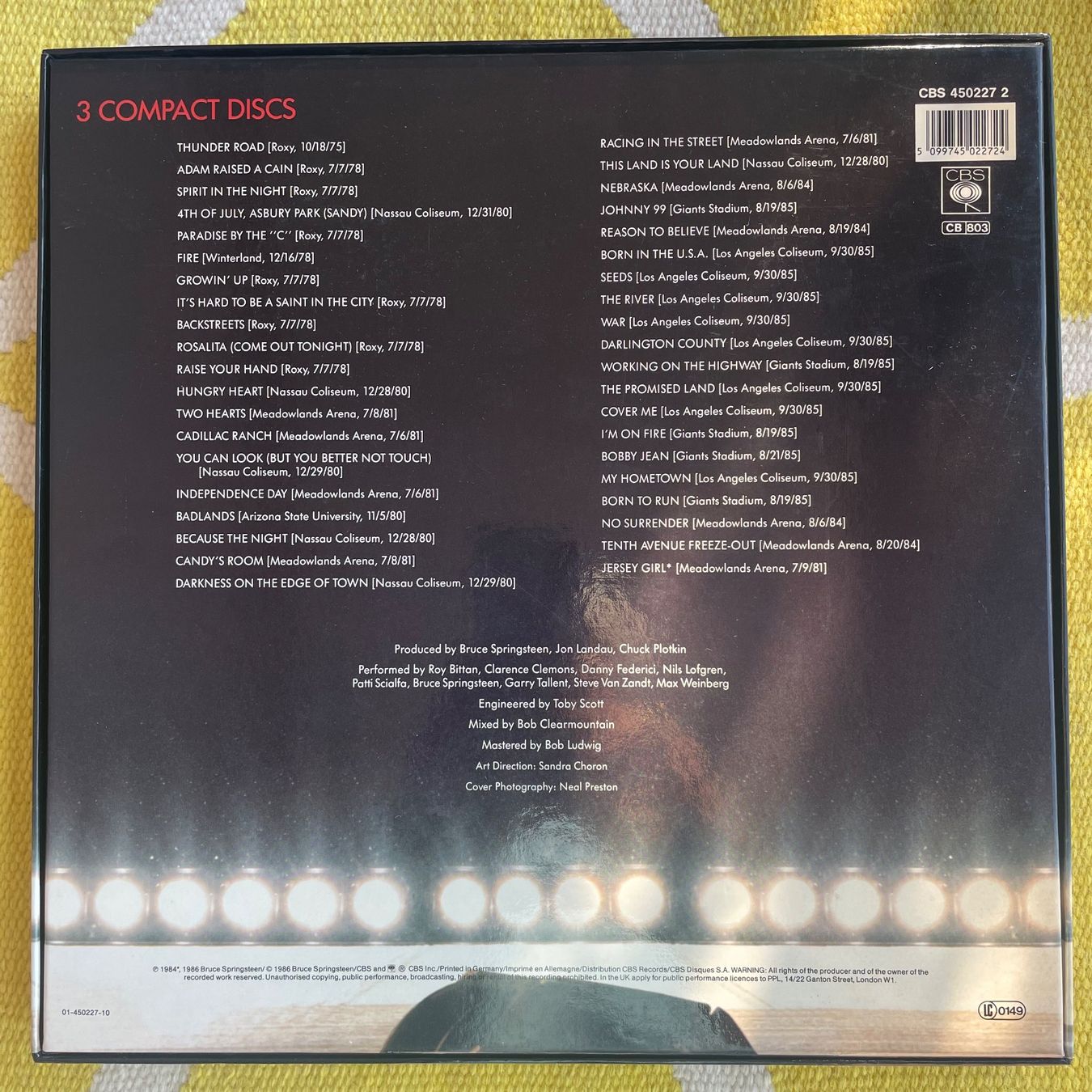 CD: BRUCE SPRINGSTEEN-3CD BOX SET LIVE 1975-1985 – Usato da Rorschacherberg venduto da CD-Roli 3