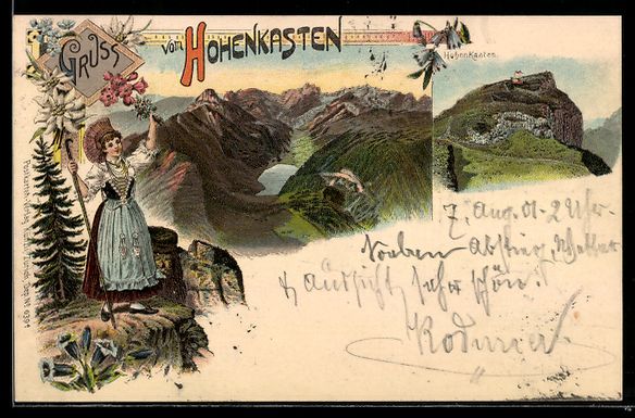 Cartoline postali: Litho Hoher Kasten, Alpenpanorama mit Tr – Usato da Berlin venduto da bartko-reher