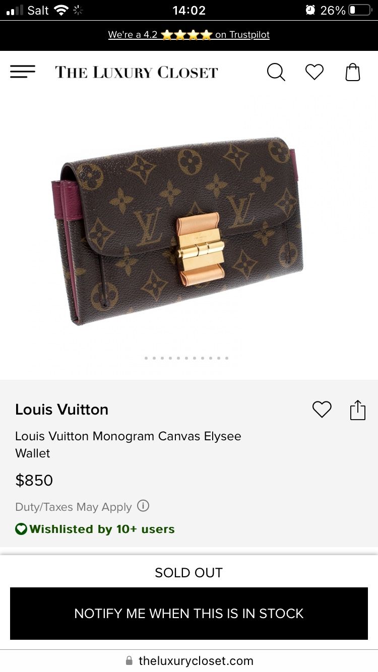 Louis Vuitton Portamonete: Louis Vuitton fuchsia monogram canvas elysee wallet – Usato da Turbenthal venduto da Seeb7 1
