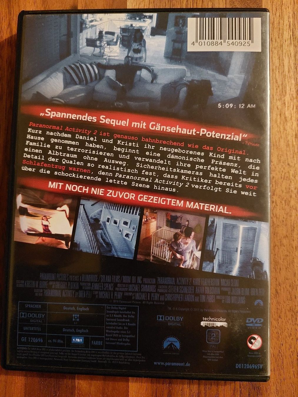 Tutti i DVDs: DVD - Paranormal Activity 2 – Usato da Rheinfelden venduto da FilmAuktion 1