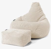 2 x Sitzsack mit Hocker Cord Beige in gutem Zustand