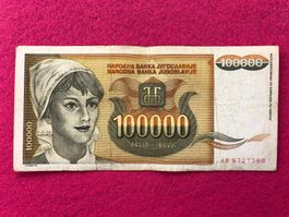 Belgrad 1993 - Jugoslawien - 100000 Dinara