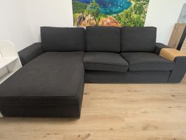 3er Sofa KIVIK mit Recarniere, dunkelgrau