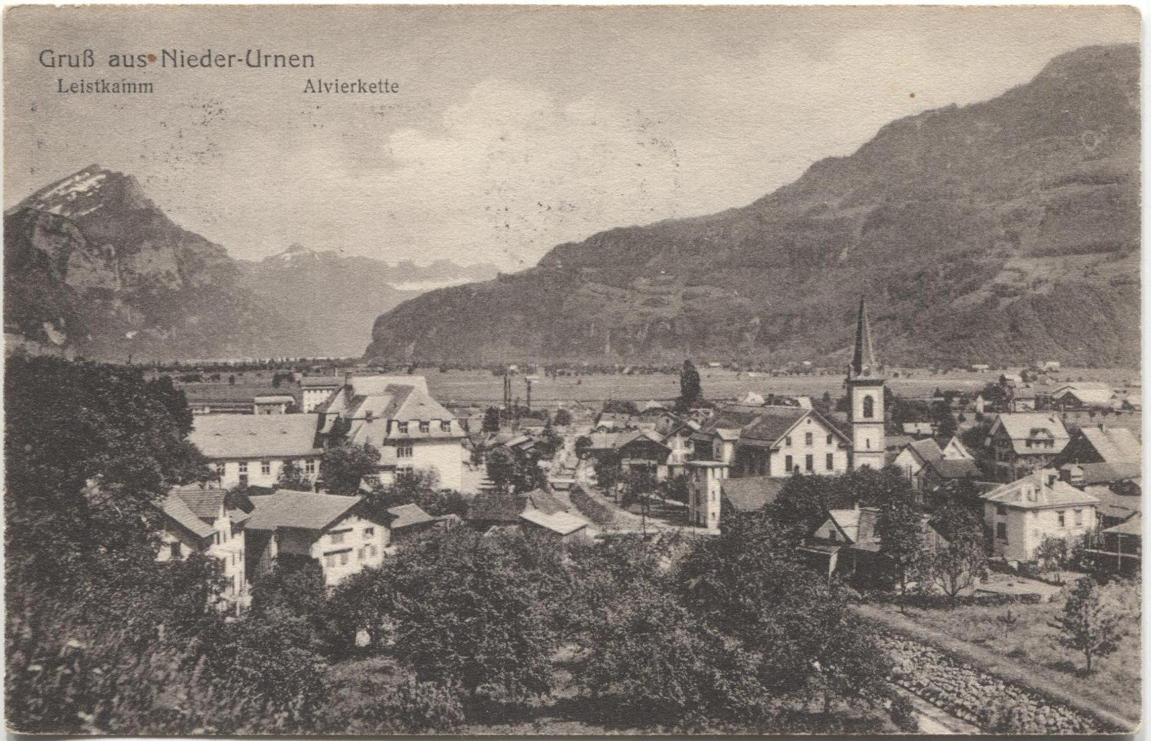Cartoline postali: NIEDERURNEN GL 1920 – Usato da Rothrist venduto da Clanx
