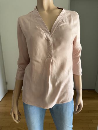 Zara Basic Bluse Grösse XS zartrosa Kurzarmbluse Rosa Top
