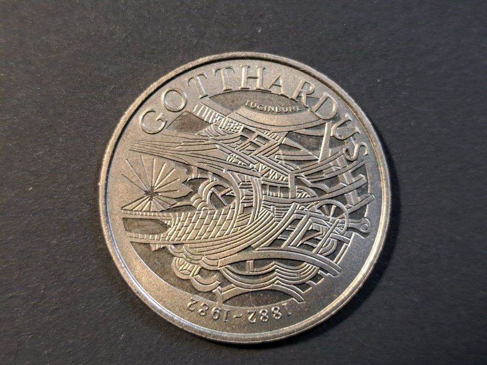 5 Fr Gedenkmünze 1982 100 J Gotthardbahn (Gebraucht) in Kirchberg