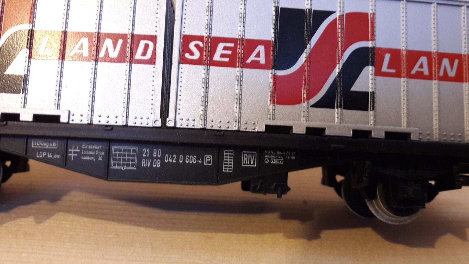 Märklin Modellini di ferrovie: Märklin HO AC : DB wagon porte-container "Sea Land" – Usato da Buttes venduto da Cafe2005 6