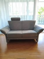 NUR NOCH BIS 23.08: Sofa 2-Sitzer Wildleder blau-grau