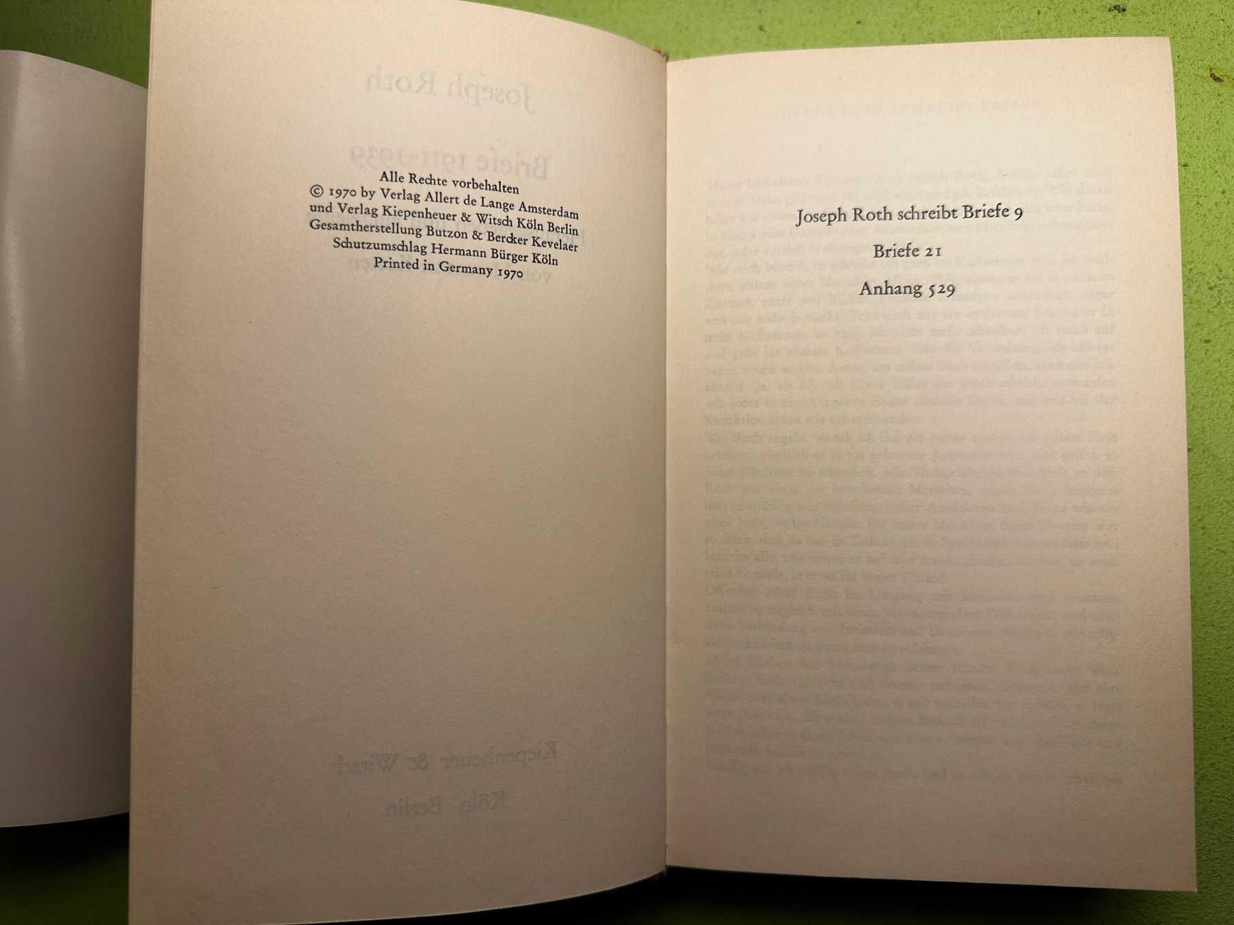 Bücher: Joseph Roth: Briefe 1911 - 1939. – Gebraucht aus Zürich von allp 2