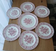 Teller Set Mason's Stratford England 7-teilig rot, Vintage 