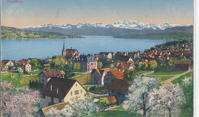 Cartoline postali: Rüschlikon - Dorf + c1915 – Usato da Emmenbrücke venduto da teestube