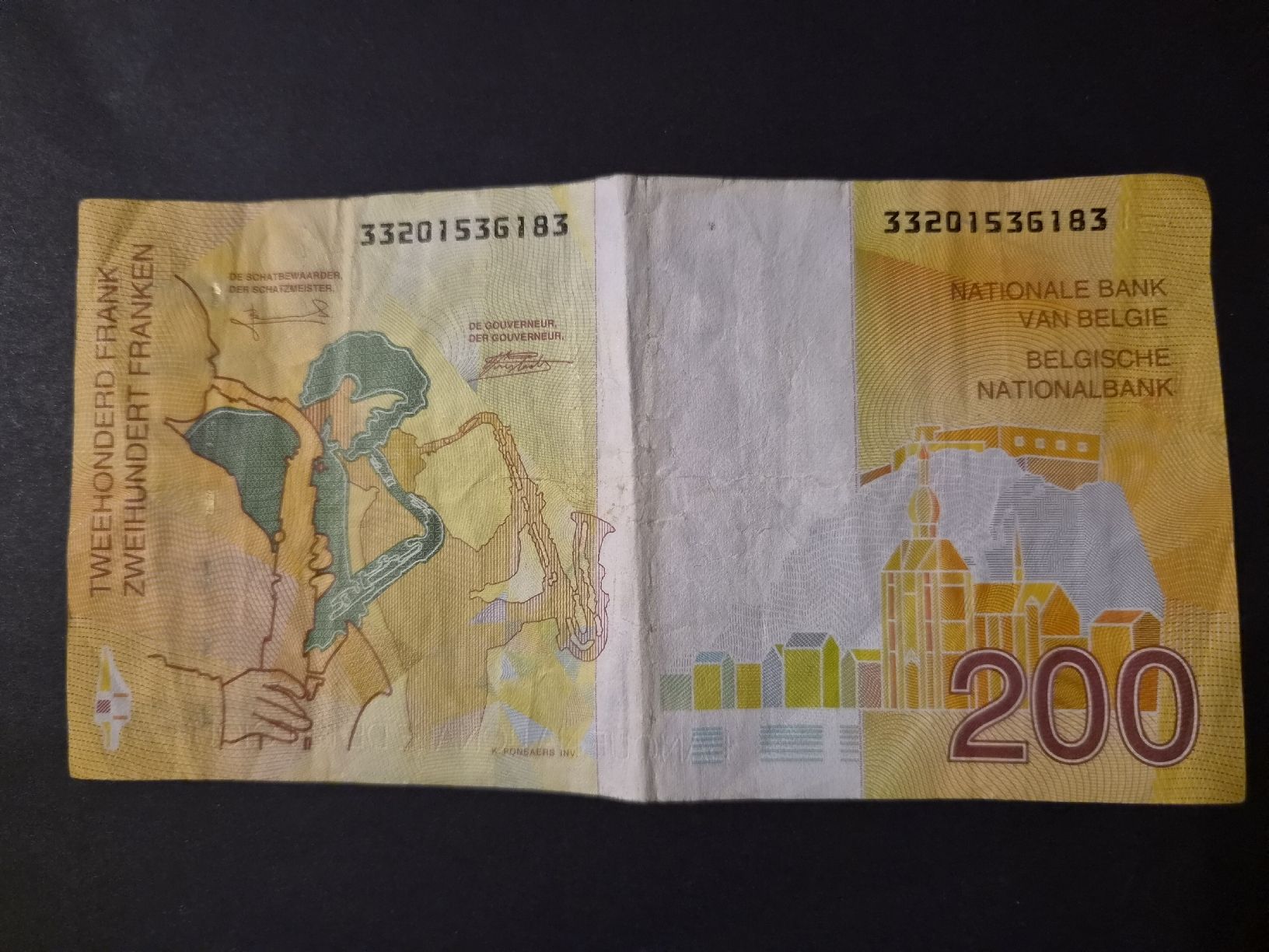 Banconote: Belgique 200 francs – Usato da Versoix venduto da rucio 1