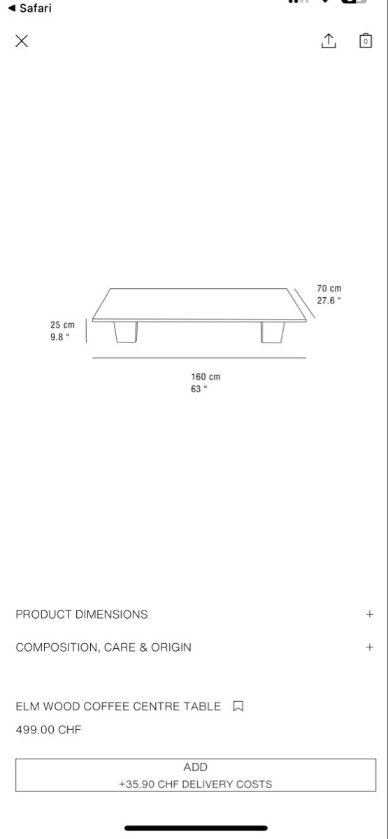 Tavoli: Coffee Table ZaraHome new still packed – Nuovo e nell'imballaggio originale da Neuchâtel venduto da Emmadeb 2