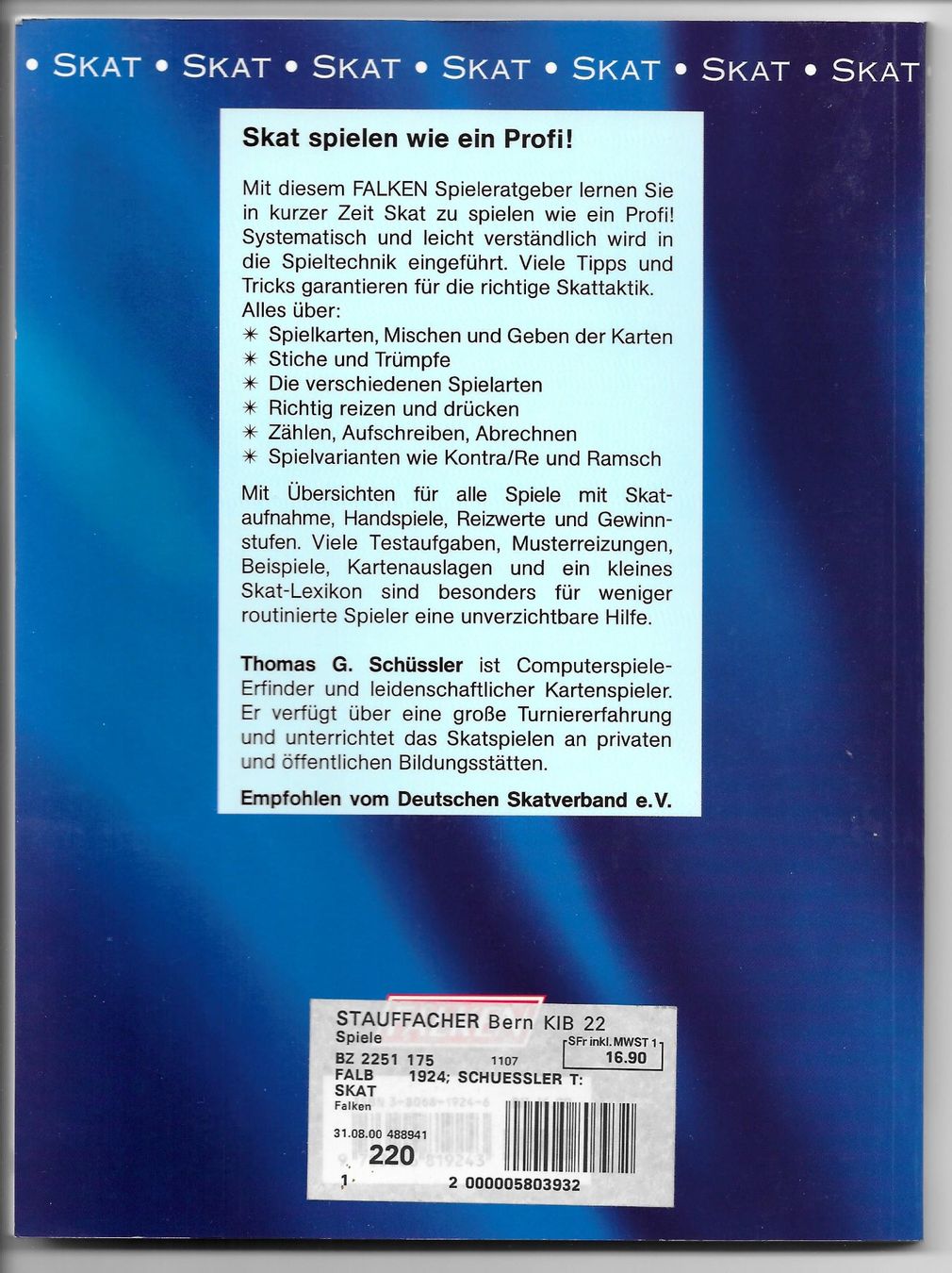 Bücher: Skat, Regeln und Techniken – Gebraucht aus Lausanne von jag_sj6f 1