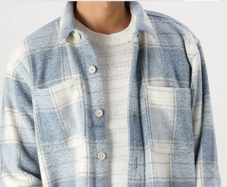 Hollister COZY BRUSHED SHACKET - Hemd blau, L